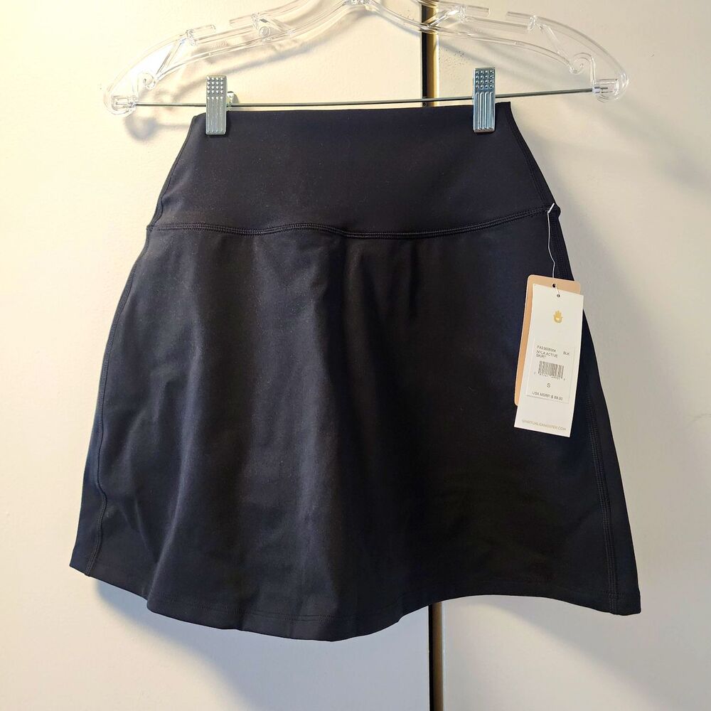Spiritual Gangster Nyla Active Skort Black S Nwt Pull On Fitness Yoga Gym Preppy